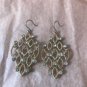 Gold and Rhinestone Earrings